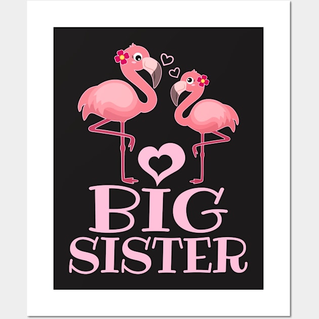 Flamingo Shirt - Big Sister Wall Art by redbarron